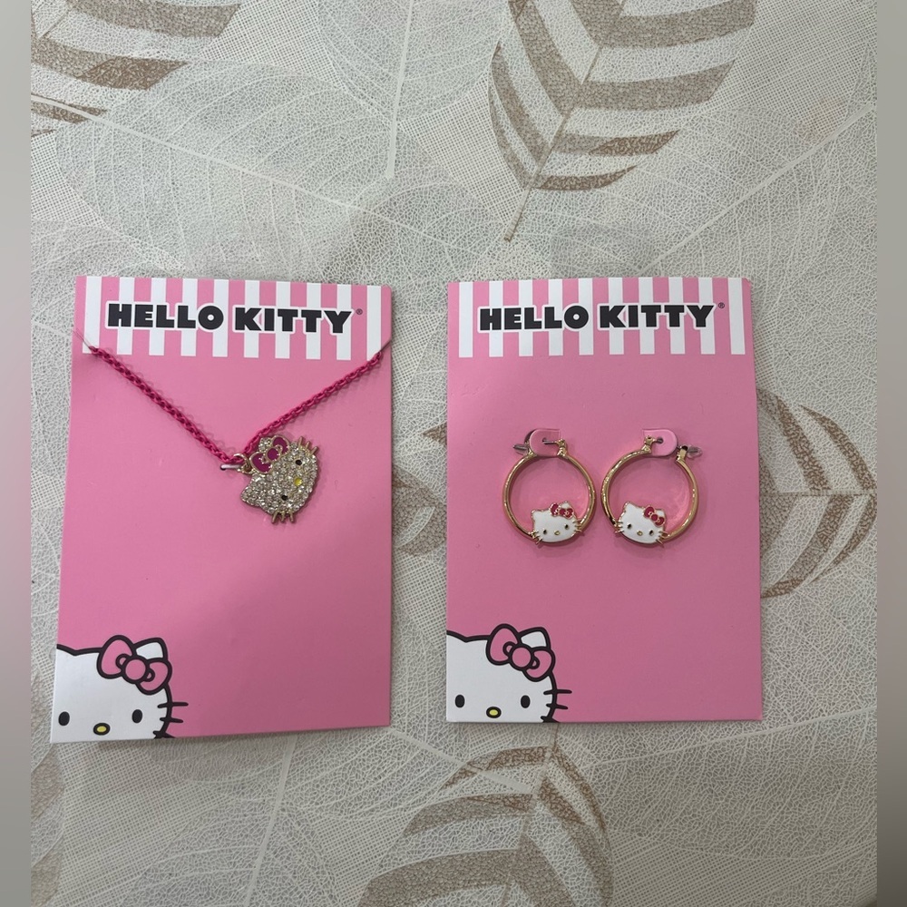 Hello Kitty Pink and Gold Jewelry Set